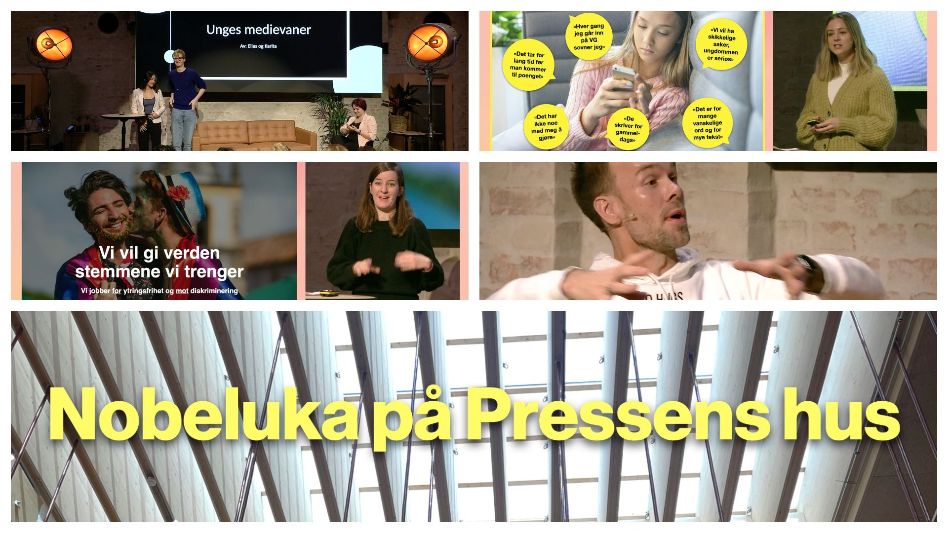 Bildekollasj fra Tenks arrangement på Pressens hus