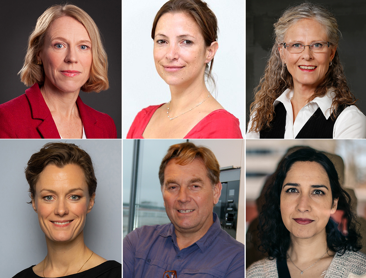 Bildekollasj med Anniken Huitfeldt, Pamela Moriniere, Gro Holm, Anette Trettebergstuen, Trond Idås, Shazia Majid