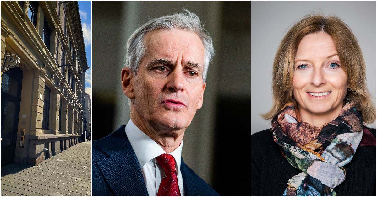 Bildekollasj: Eksteriør av Pressens hus, portrett av Jonas Gahr Støre og Lilla Sølhusvik